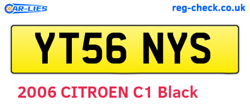YT56NYS are the vehicle registration plates.