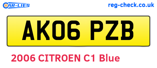 AK06PZB are the vehicle registration plates.