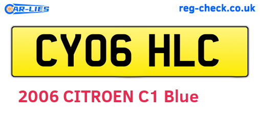 CY06HLC are the vehicle registration plates.