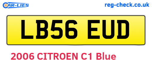 LB56EUD are the vehicle registration plates.