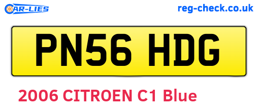PN56HDG are the vehicle registration plates.
