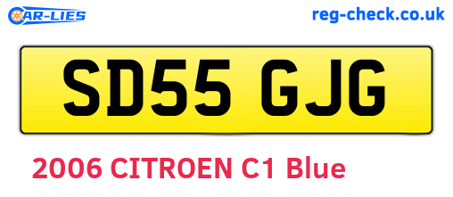 SD55GJG are the vehicle registration plates.