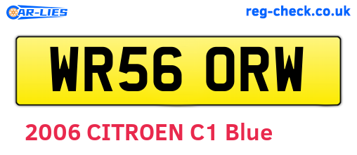 WR56ORW are the vehicle registration plates.