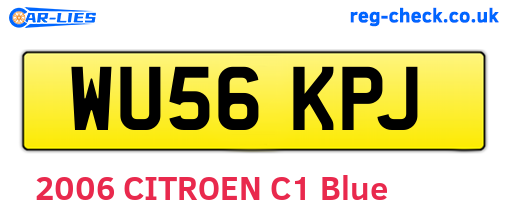 WU56KPJ are the vehicle registration plates.