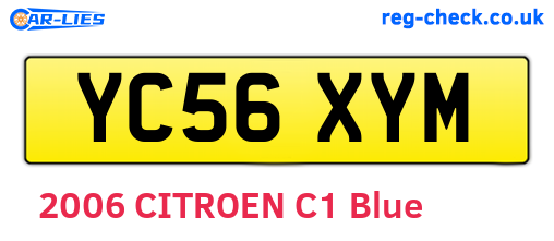 YC56XYM are the vehicle registration plates.