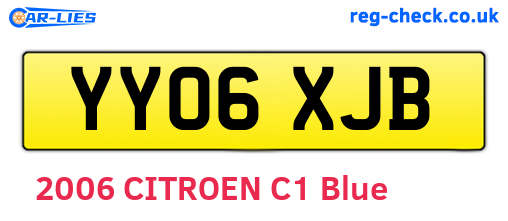 YY06XJB are the vehicle registration plates.