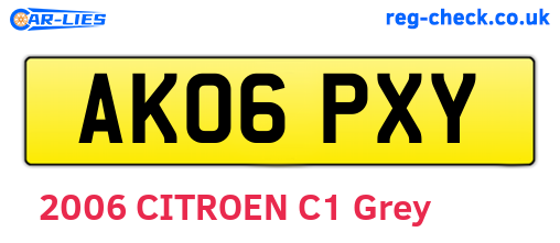 AK06PXY are the vehicle registration plates.