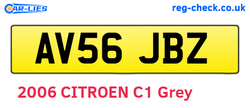 AV56JBZ are the vehicle registration plates.