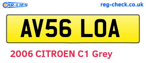 AV56LOA are the vehicle registration plates.