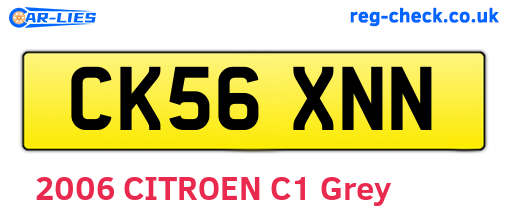 CK56XNN are the vehicle registration plates.