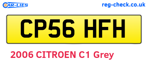 CP56HFH are the vehicle registration plates.