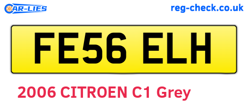 FE56ELH are the vehicle registration plates.