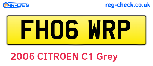 FH06WRP are the vehicle registration plates.