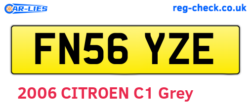 FN56YZE are the vehicle registration plates.