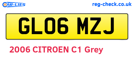 GL06MZJ are the vehicle registration plates.