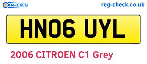 HN06UYL are the vehicle registration plates.