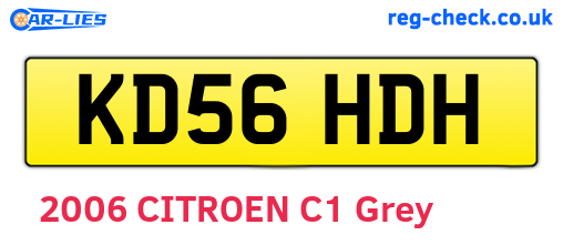KD56HDH are the vehicle registration plates.