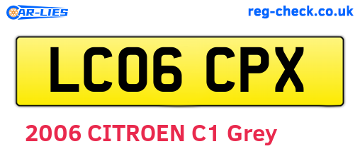 LC06CPX are the vehicle registration plates.