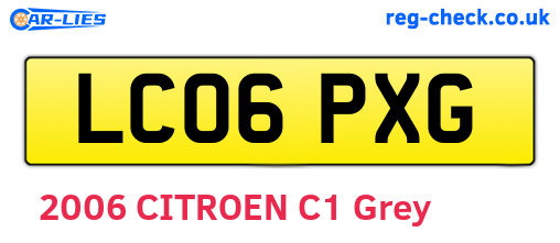 LC06PXG are the vehicle registration plates.