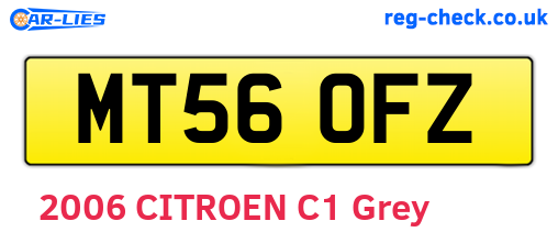 MT56OFZ are the vehicle registration plates.