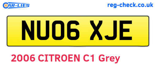 NU06XJE are the vehicle registration plates.