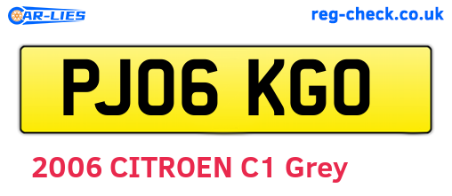 PJ06KGO are the vehicle registration plates.