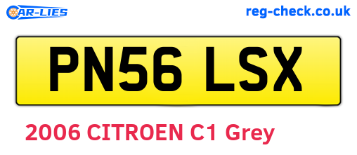 PN56LSX are the vehicle registration plates.