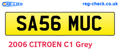 SA56MUC are the vehicle registration plates.