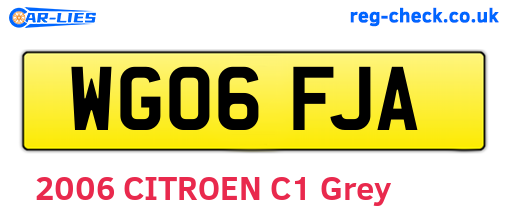 WG06FJA are the vehicle registration plates.