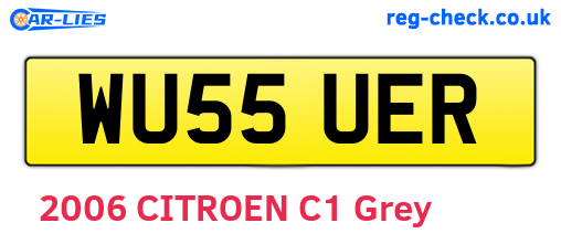 WU55UER are the vehicle registration plates.