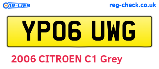 YP06UWG are the vehicle registration plates.