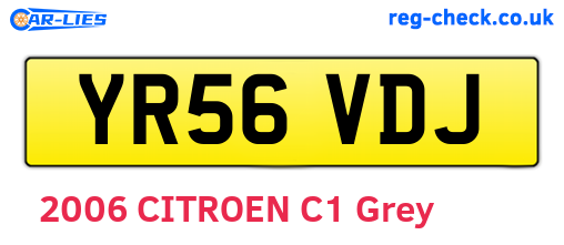 YR56VDJ are the vehicle registration plates.