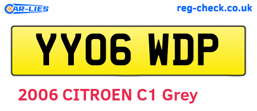 YY06WDP are the vehicle registration plates.