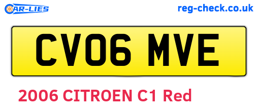 CV06MVE are the vehicle registration plates.