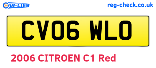 CV06WLO are the vehicle registration plates.