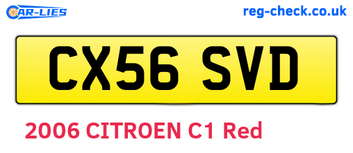 CX56SVD are the vehicle registration plates.
