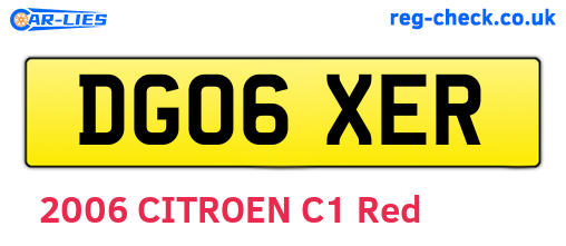 DG06XER are the vehicle registration plates.