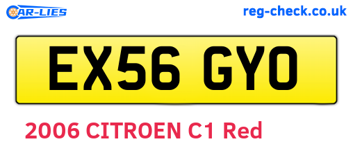 EX56GYO are the vehicle registration plates.