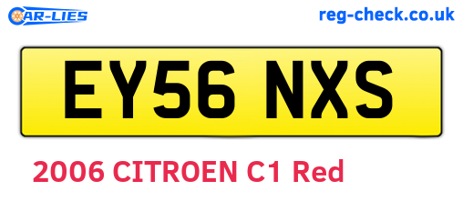 EY56NXS are the vehicle registration plates.