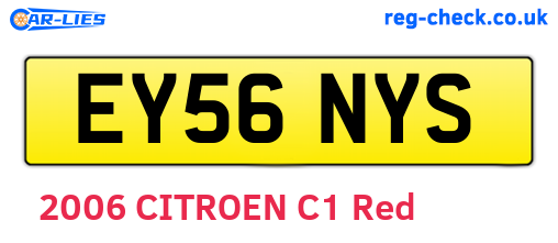 EY56NYS are the vehicle registration plates.
