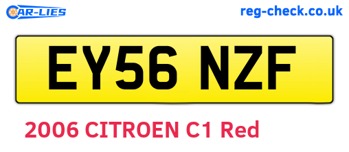 EY56NZF are the vehicle registration plates.
