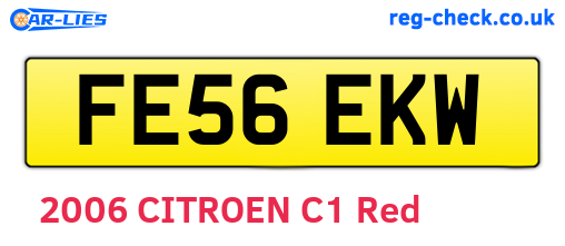 FE56EKW are the vehicle registration plates.