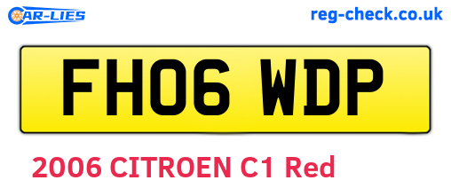 FH06WDP are the vehicle registration plates.