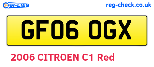 GF06OGX are the vehicle registration plates.