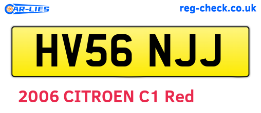 HV56NJJ are the vehicle registration plates.