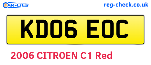 KD06EOC are the vehicle registration plates.