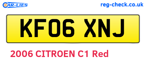 KF06XNJ are the vehicle registration plates.