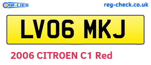 LV06MKJ are the vehicle registration plates.