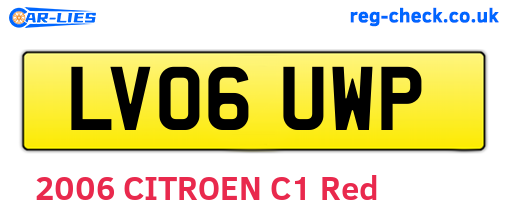 LV06UWP are the vehicle registration plates.