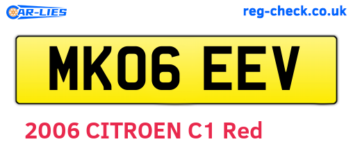 MK06EEV are the vehicle registration plates.